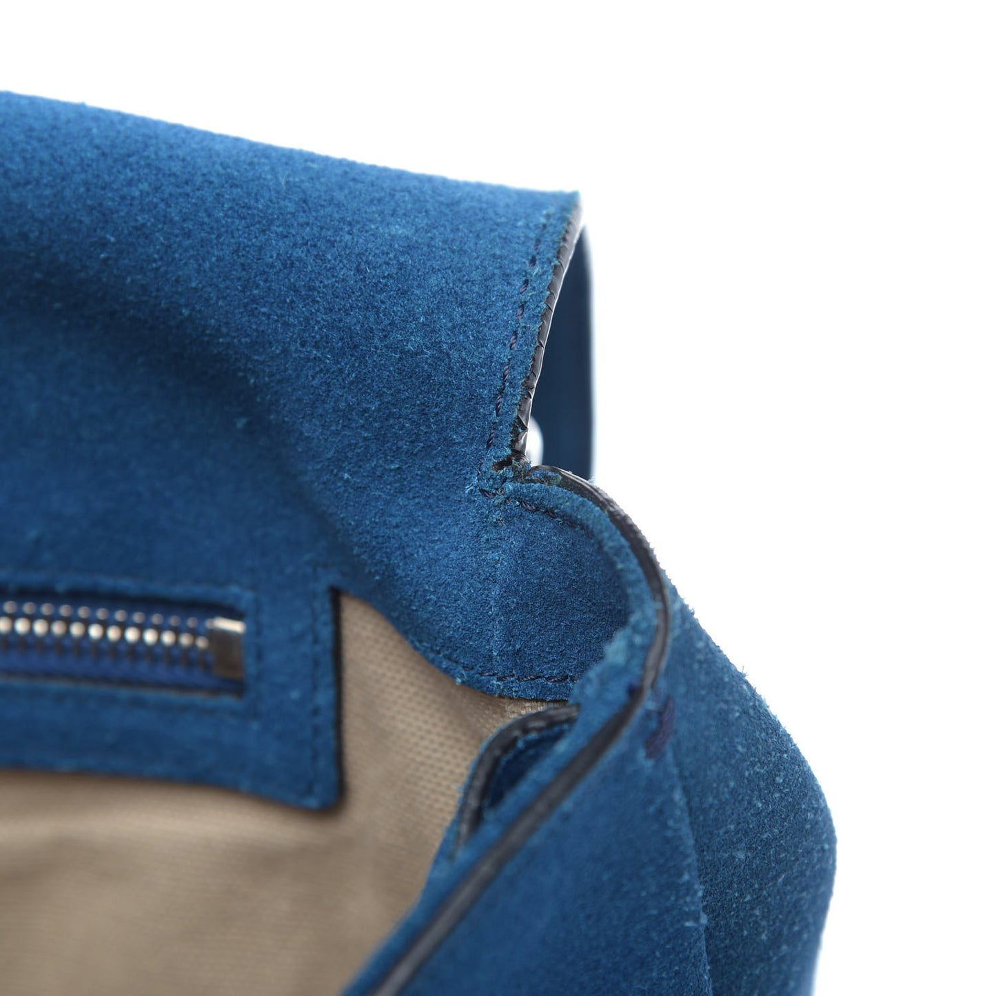 Suede Small Pandora Pure Flap Bag Electric Blue
