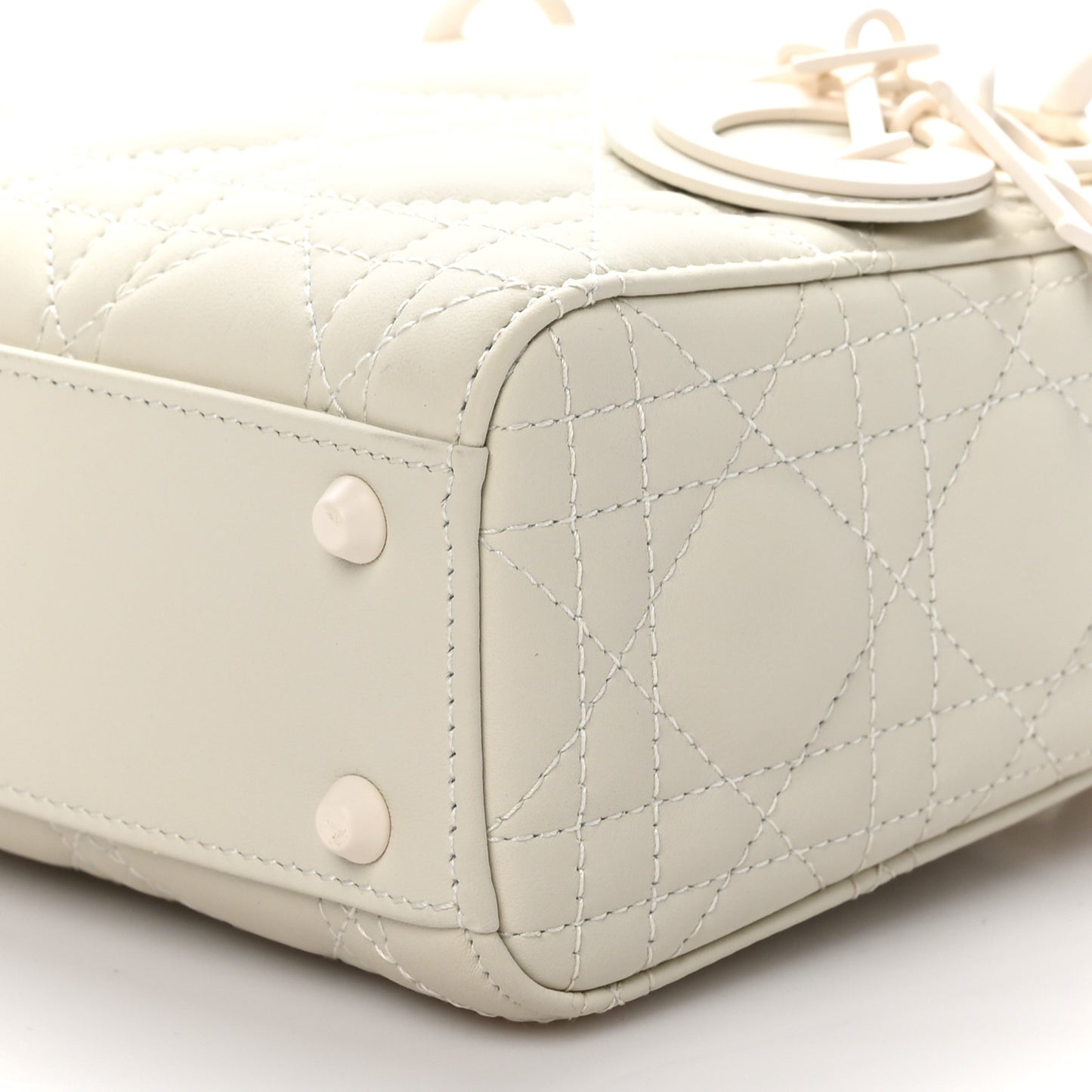 Ultra Matte Calfskin Cannage Mini Lady Dior Latte