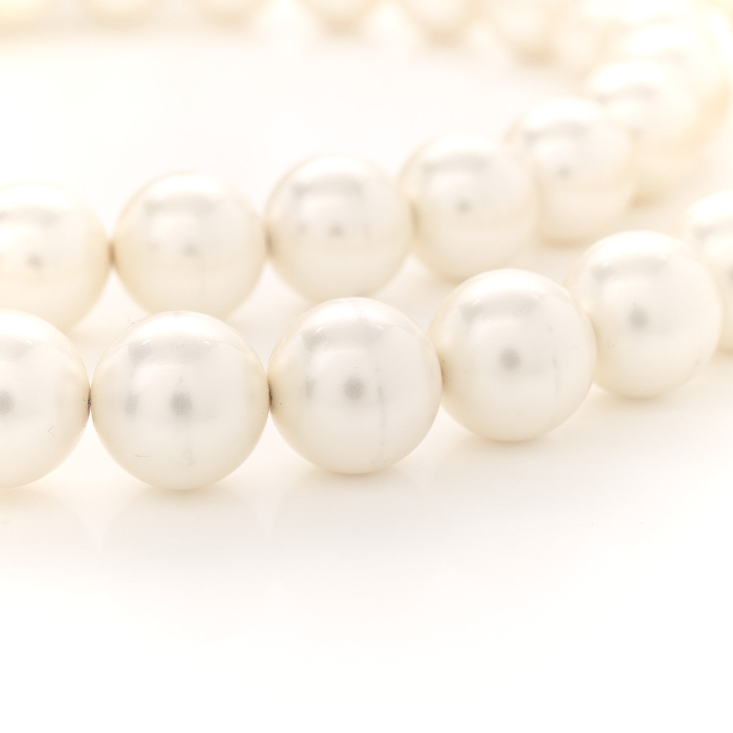 Chanel Calfskin Quilted Mini Maxi Pearls Wallet On Chain WOC White 11 of 13