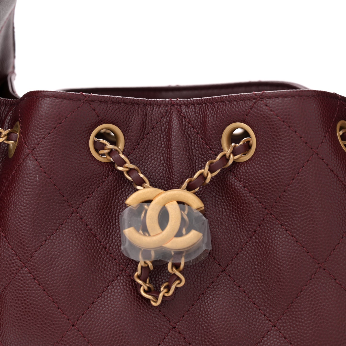 Caviar Quilted Small Chanel 25 Handbag Burgundy
