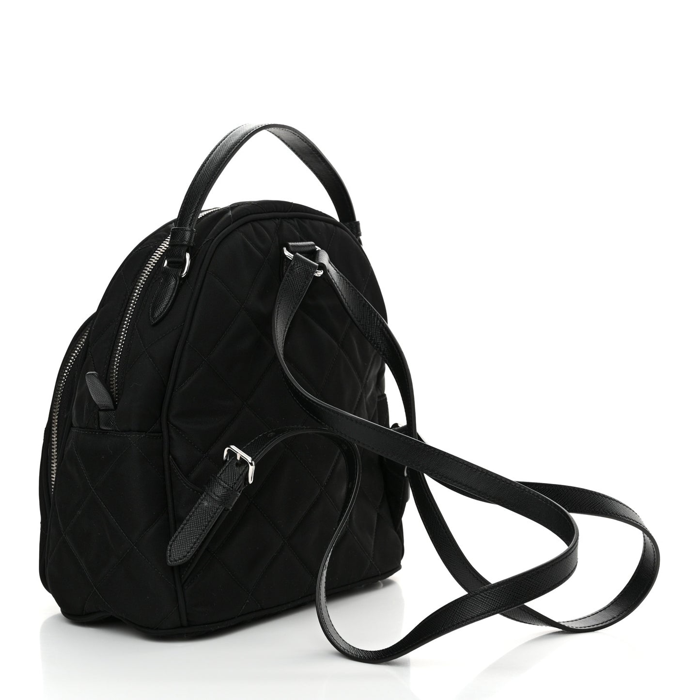 Nylon Tessuto Impuntu Quilted Backpack Black