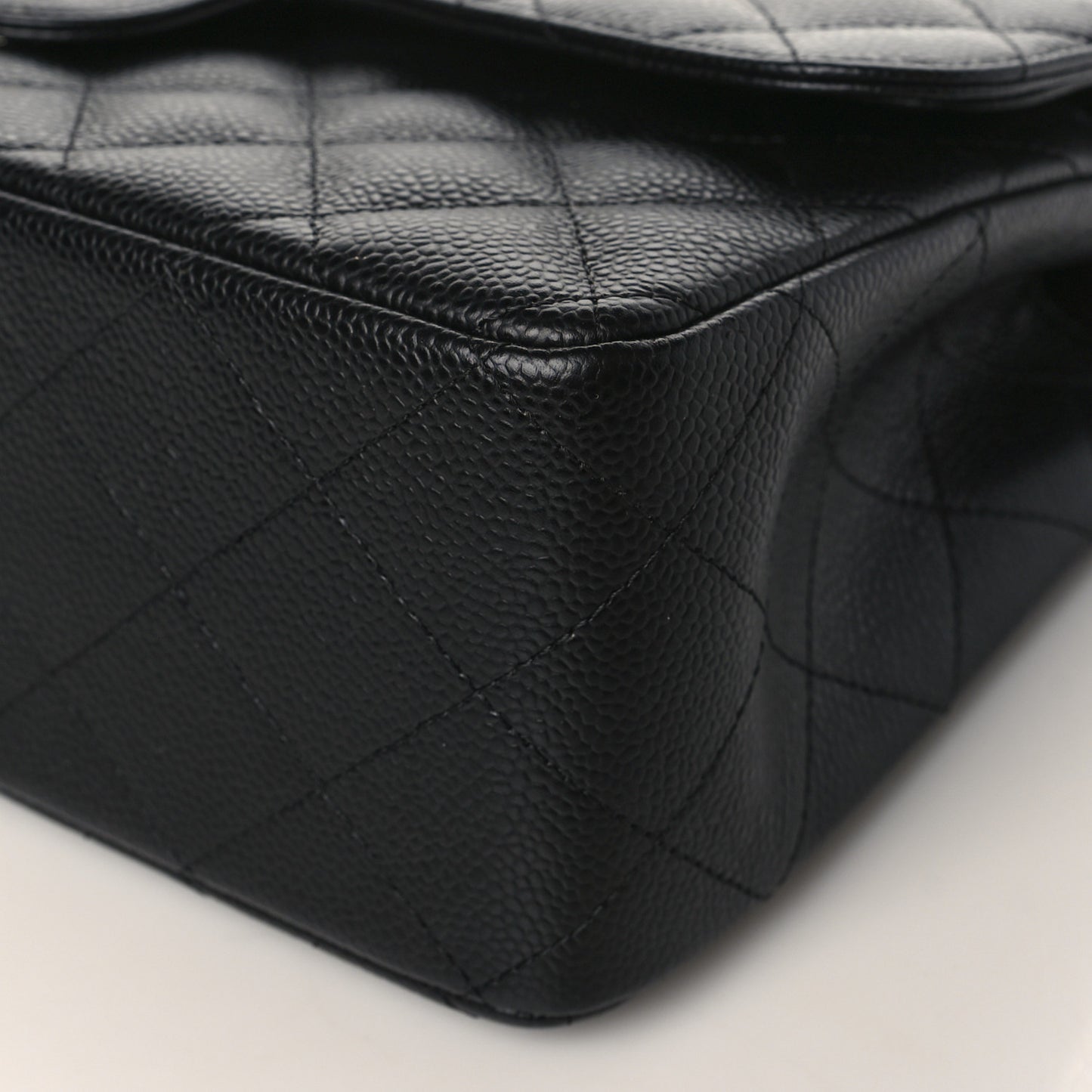 Caviar Quilted Jumbo Double Flap Black