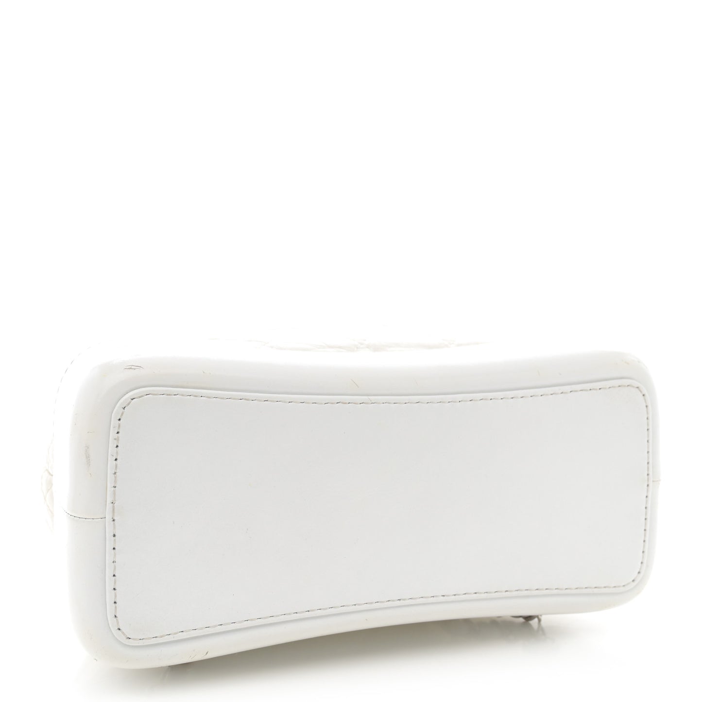 Aged Calfskin Quilted Small Gabrielle Backpack White
