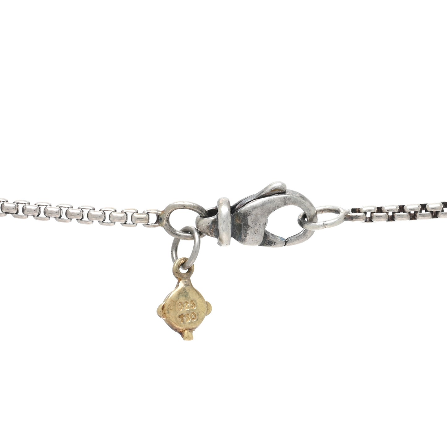Sterling Silver 18K Yellow Gold Large Open Heart Cable Necklace