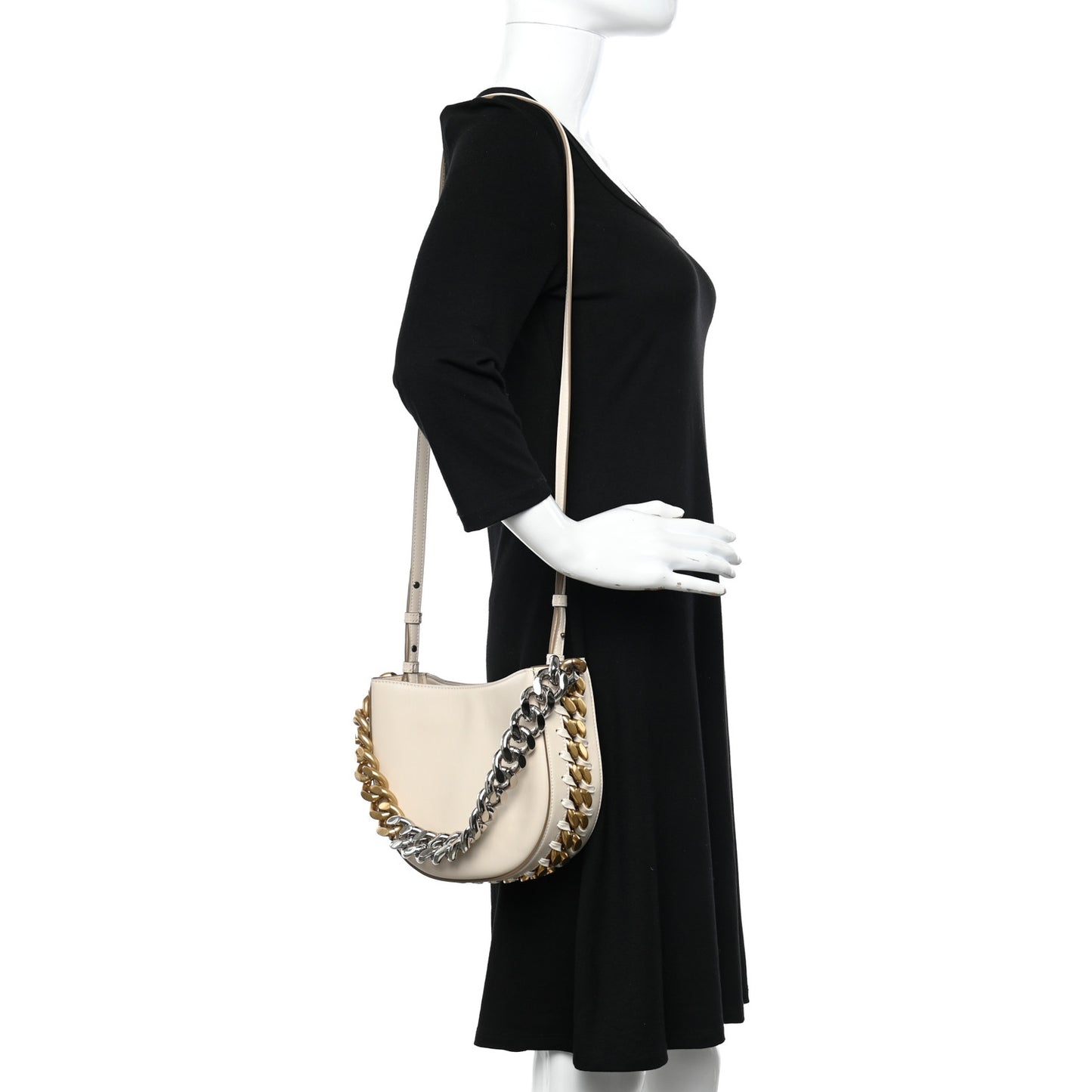Eco Alter Nappa Small Frayme Shoulder Bag White