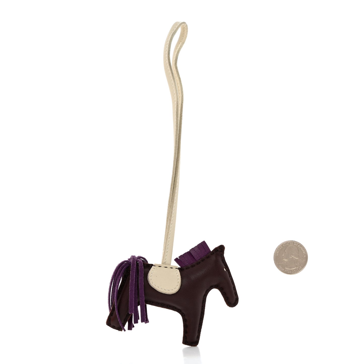 Milo Lambskin Grigri Rodeo Horse Bag Charm PM Rouge Sellier Craie Violet