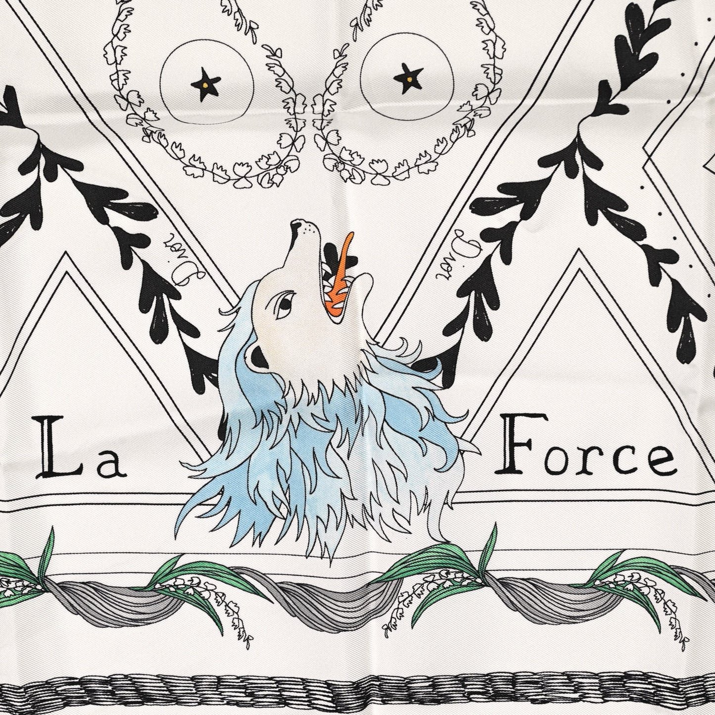 Silk La Force Square Scarf White Multicolor