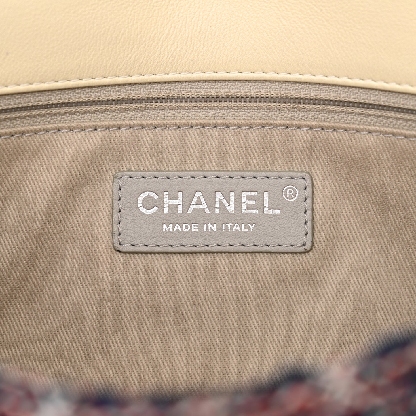Tweed Quilted Medium Single Flap Blue Multicolor