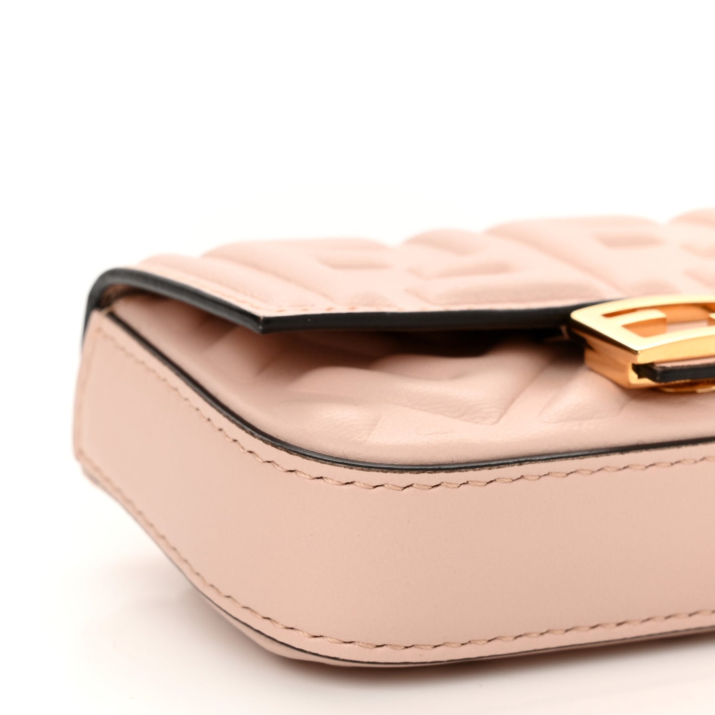 Nappa Matisse FF Embossed Nano Baguette Charm Rosa Quarzo