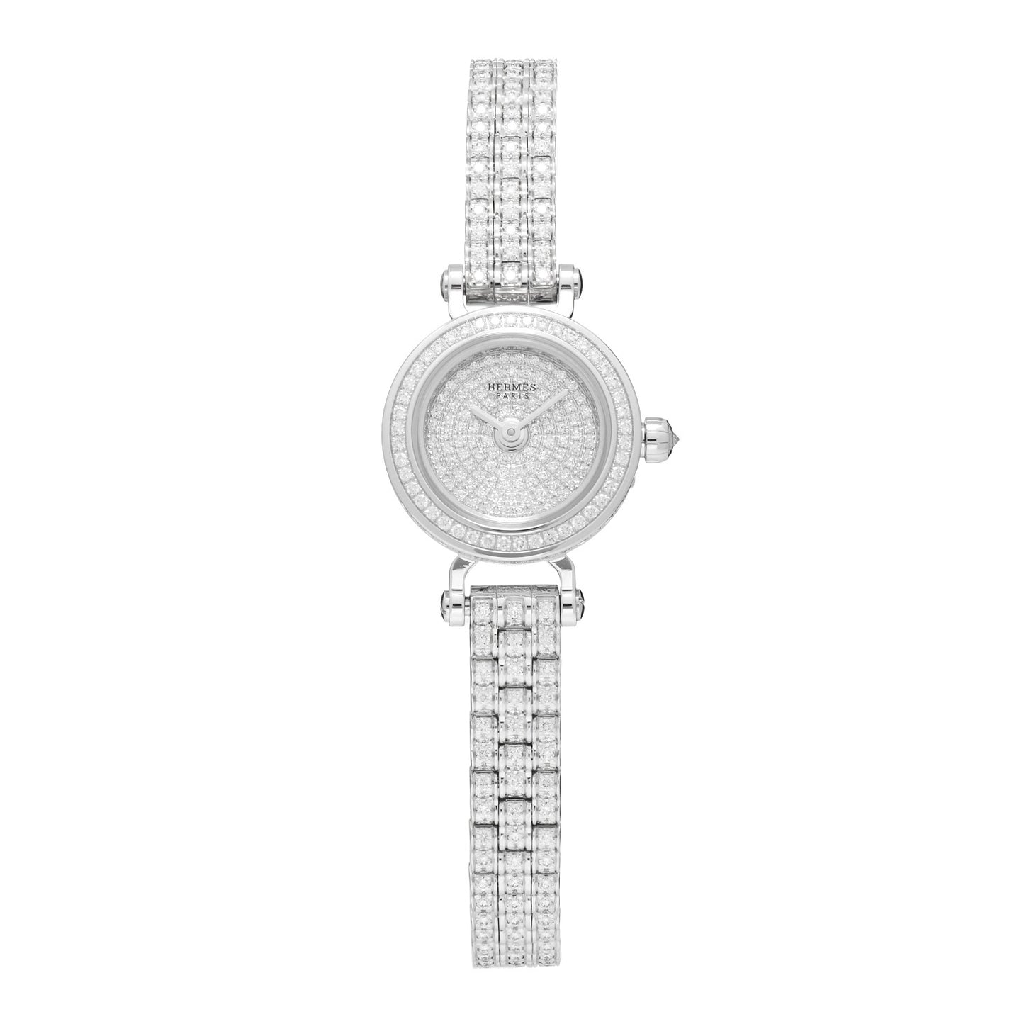 18K White Gold Diamond Pave 16mm Faubourg Quartz Watch