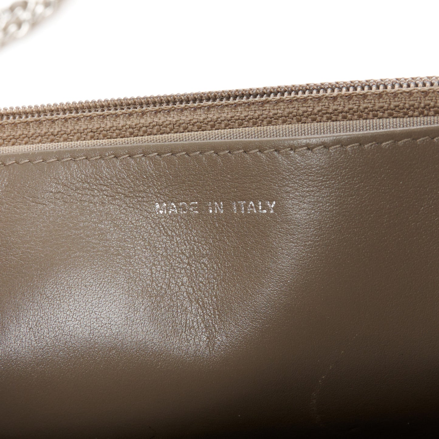 Patent Quilted Brilliant Wallet On Chain WOC Grey