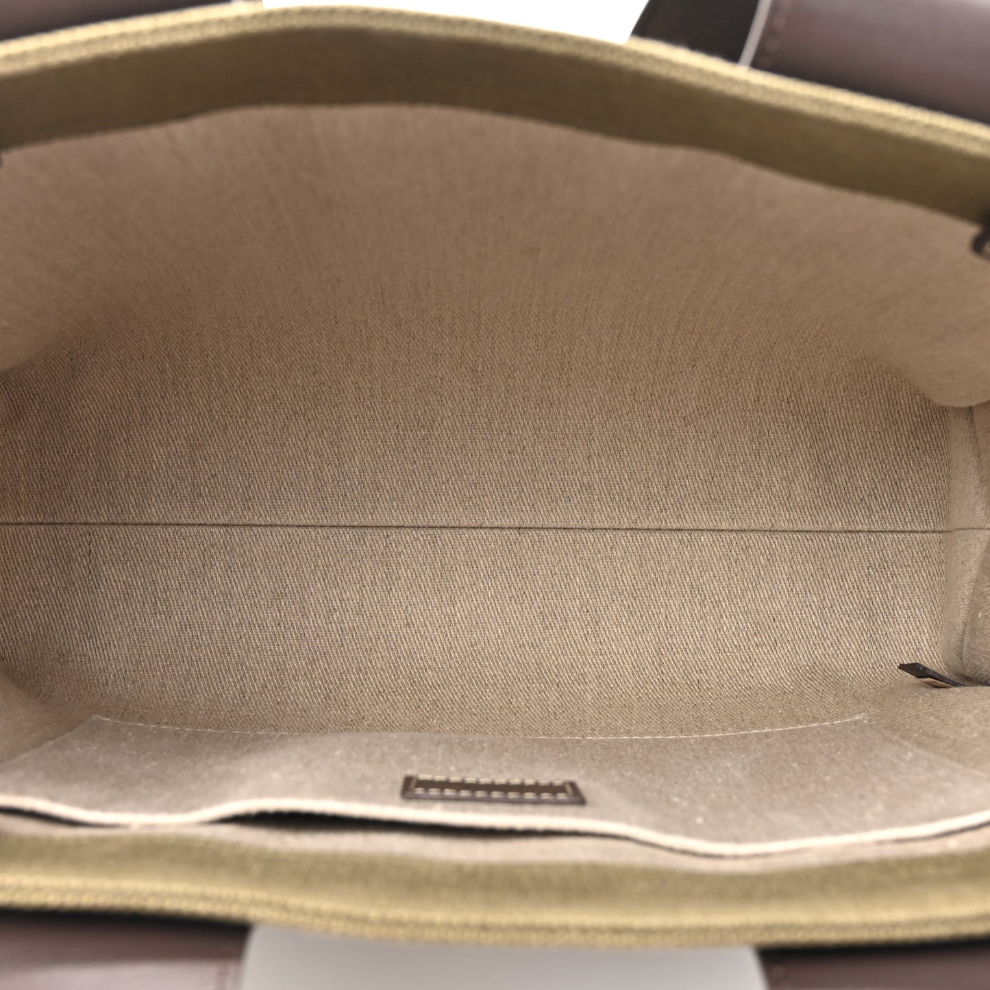 Linen Calfskin Medium Woody Tote Warm Green