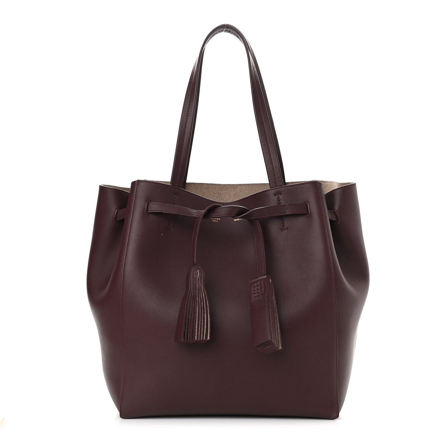 Smooth Calfskin Small Belt Cabas Phantom Burgundy