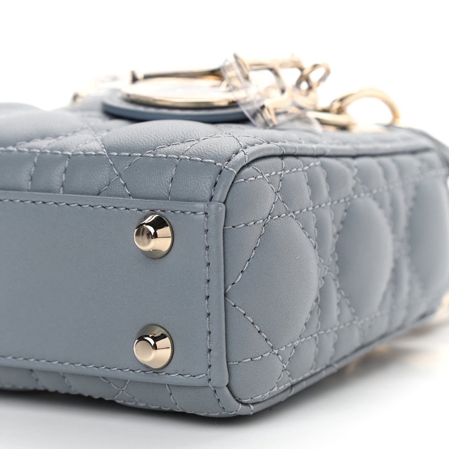 Lambskin Cannage Micro Lady Dior Cloud Blue