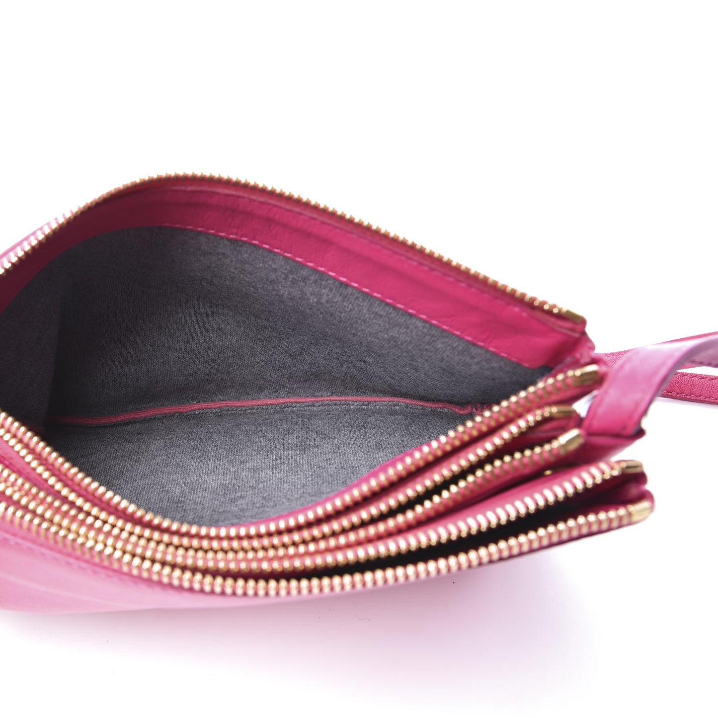 Lambskin Small Trio Crossbody Bag Fuchsia