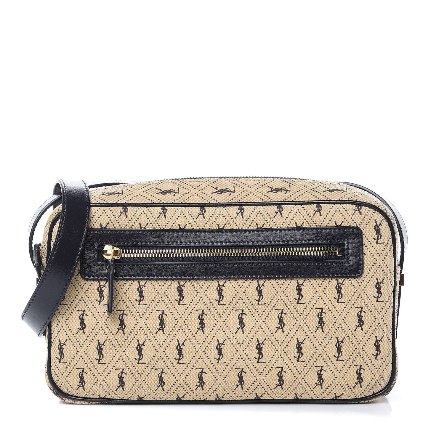 Canvas Monogram All Over Camera Bag Beige
