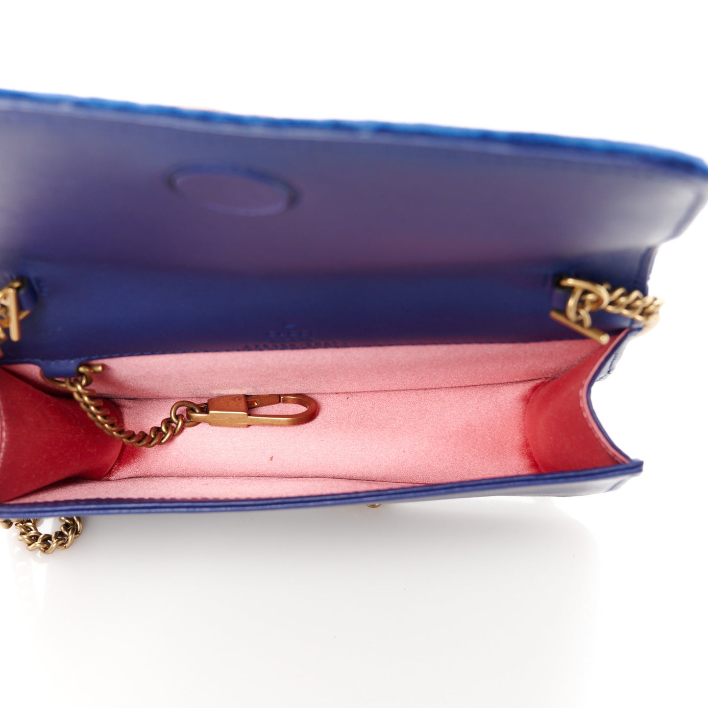 Velvet Matelasse GG Marmont Mini Bag Cobalt Blue