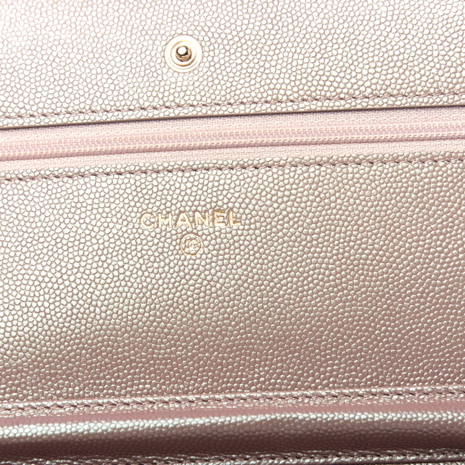 Chanel Iridescent Caviar Quilted Wallet On Chain WOC Beige 6 of 12