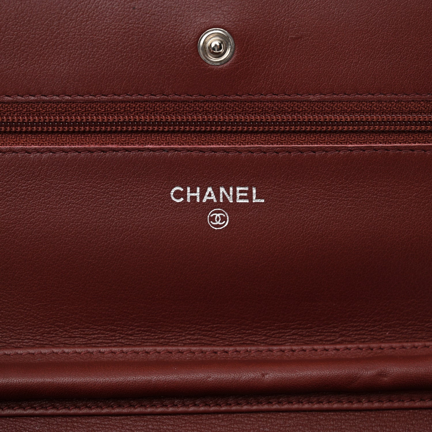 Chanel Caviar Timeless CC Wallet on Chain WOC Dark Red 6 of 16