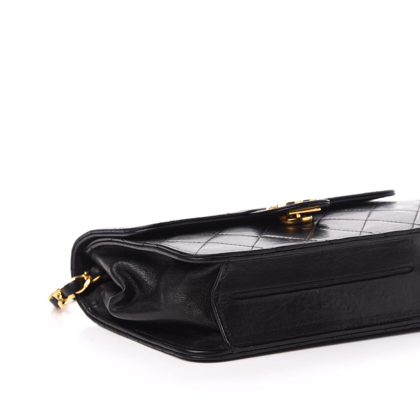 Lambskin Quilted Mini Square Flap Bag Black