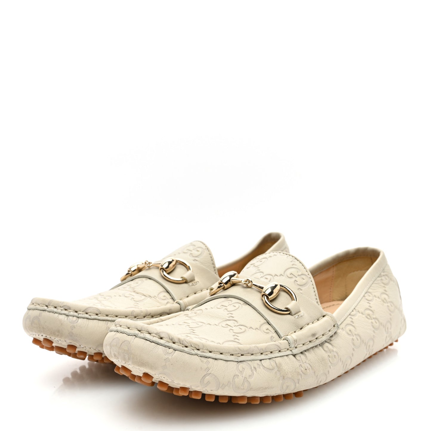Calfskin Monogram Horsebit Guccissima Moccasin Loafers 38 Grey