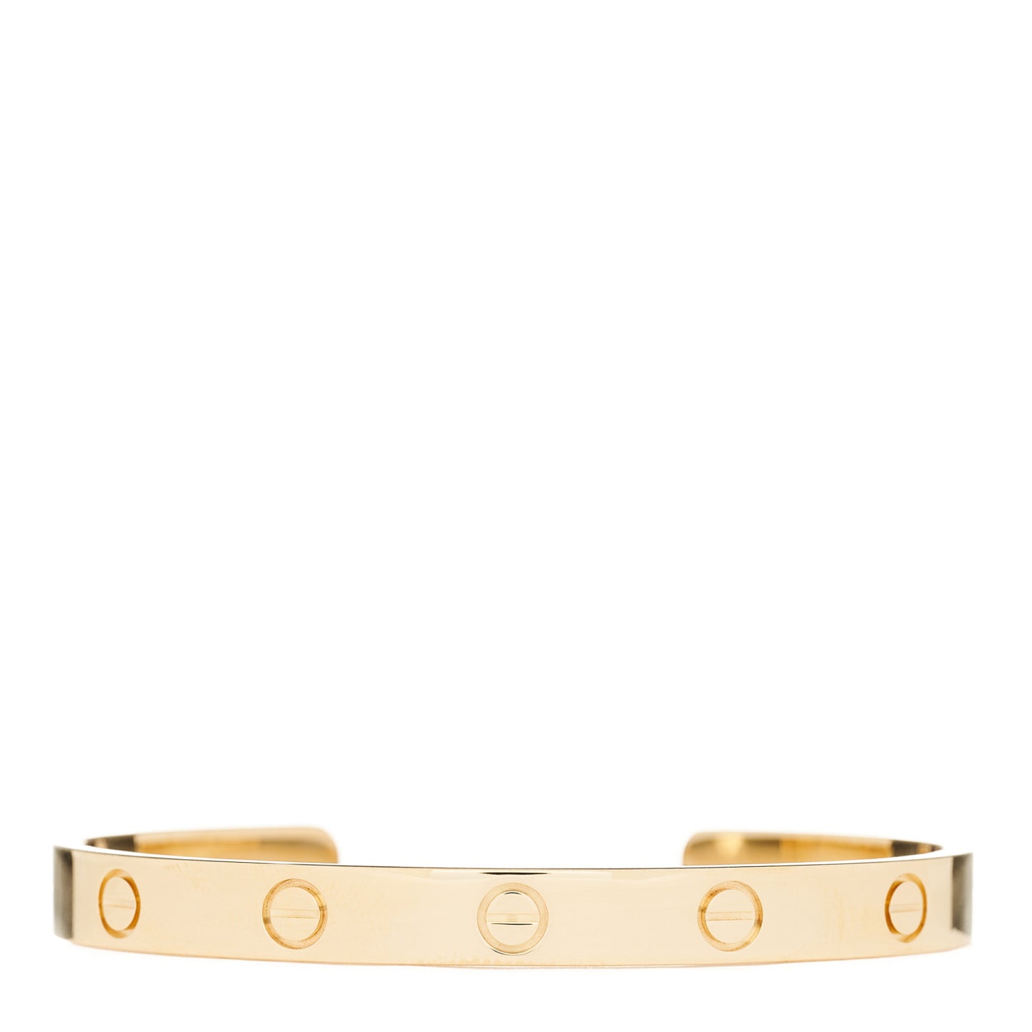 18K Yellow Gold LOVE Cuff Bracelet 17