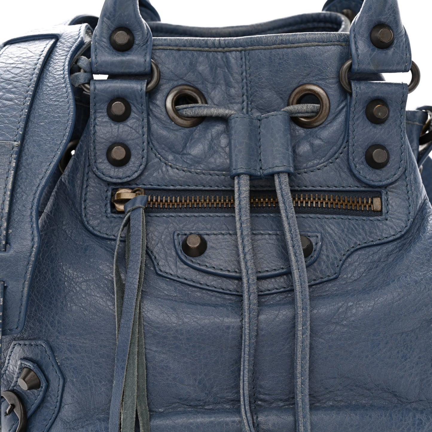 Agneau Classic Hardware Mini Pompon Bleu Persan
