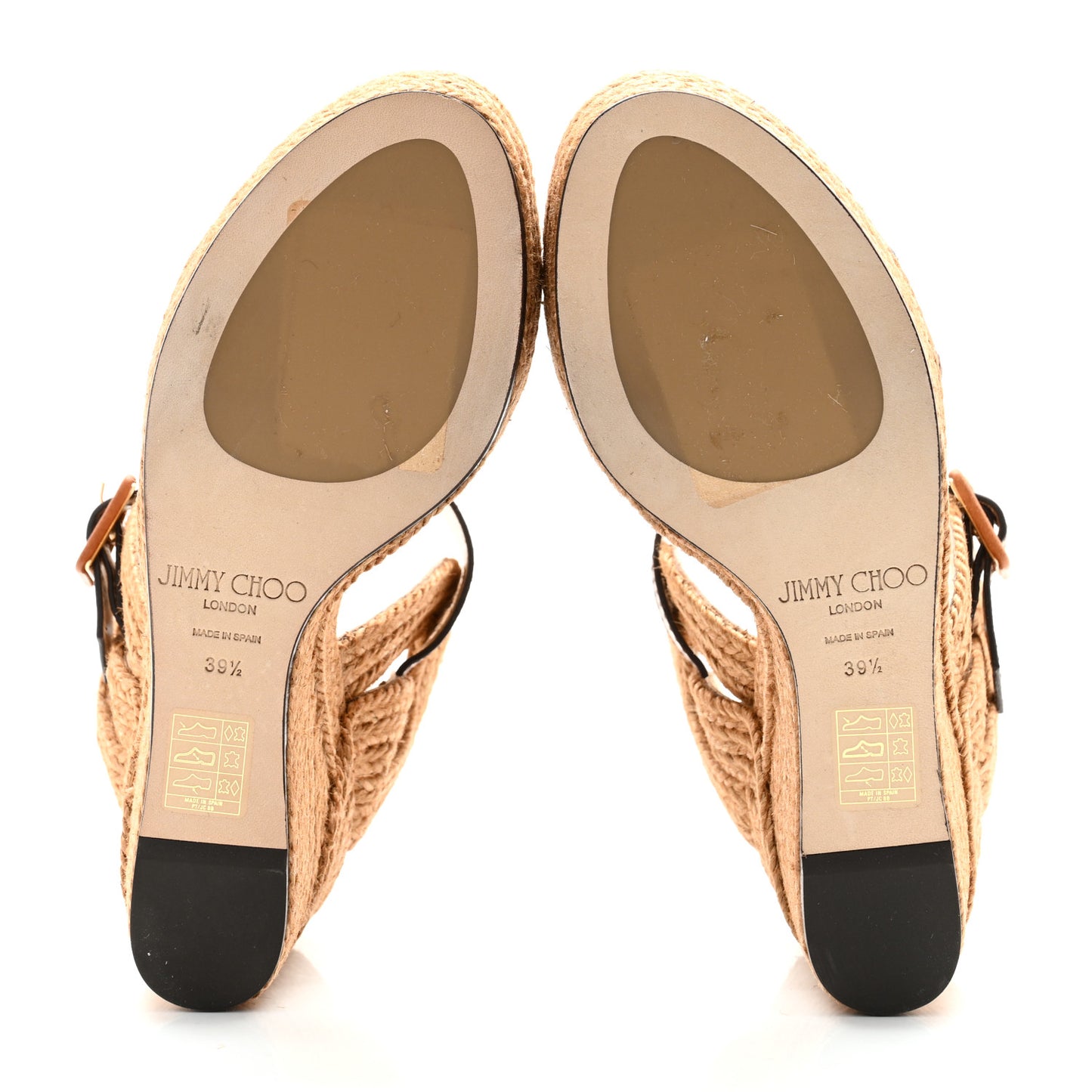 Calfskin Espadrille Delphi 100 Wedge Sandals 39.5 Cuoio
