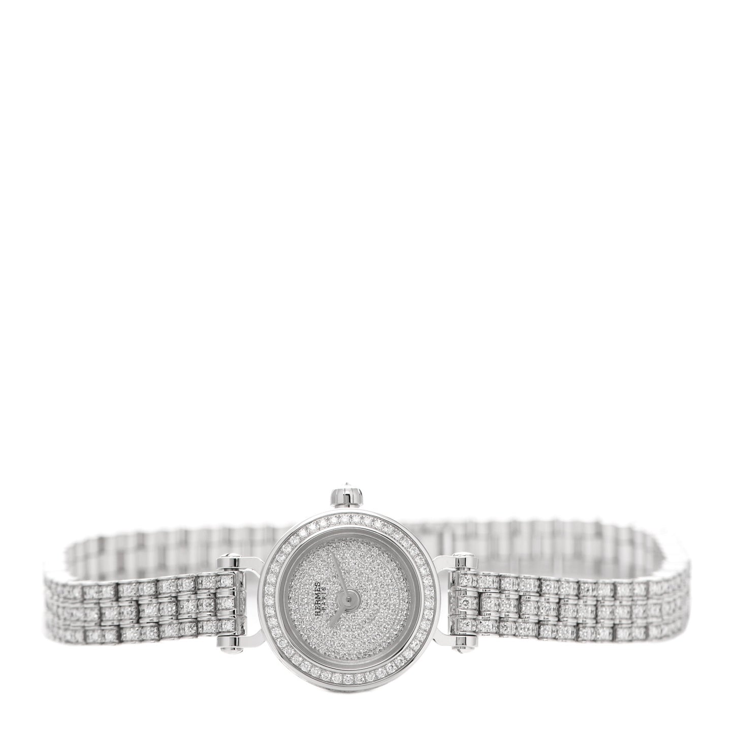 18K White Gold Diamond Pave 16mm Faubourg Quartz Watch
