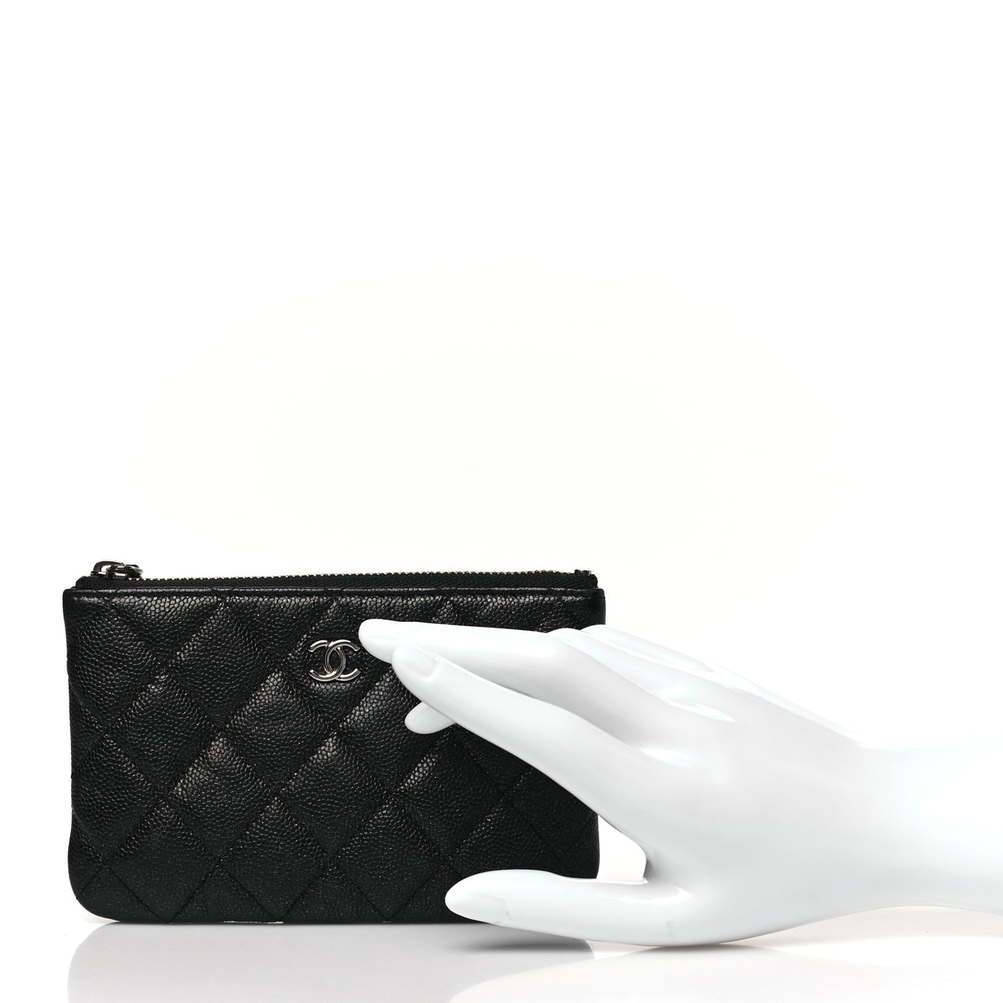 Caviar Quilted Small Cosmetic Case Black