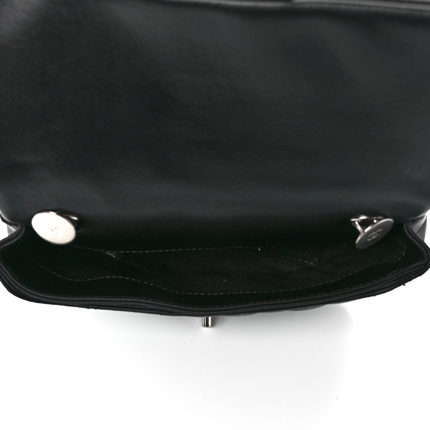 Calfskin Quilted CC Uniform Flap Belt Bag Black
