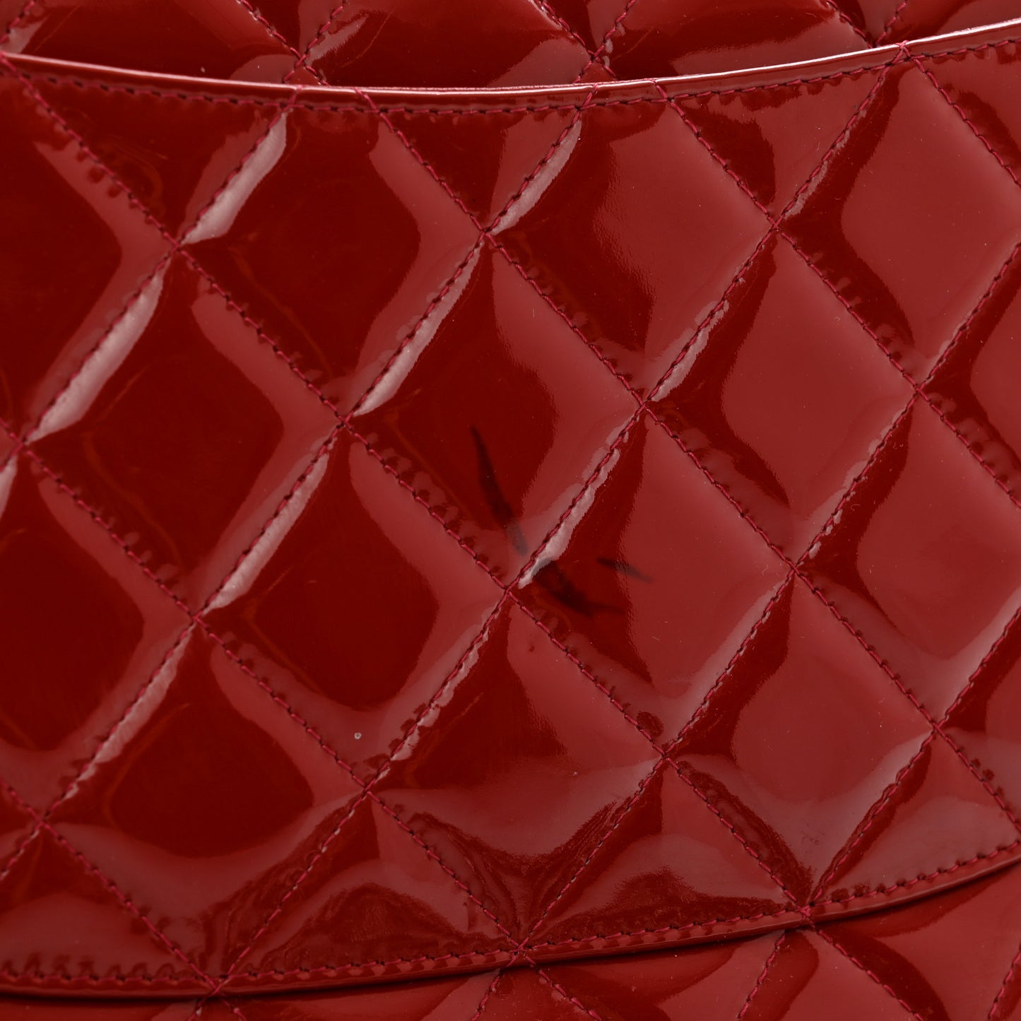 Patent Quilted Jumbo Double Flap Red