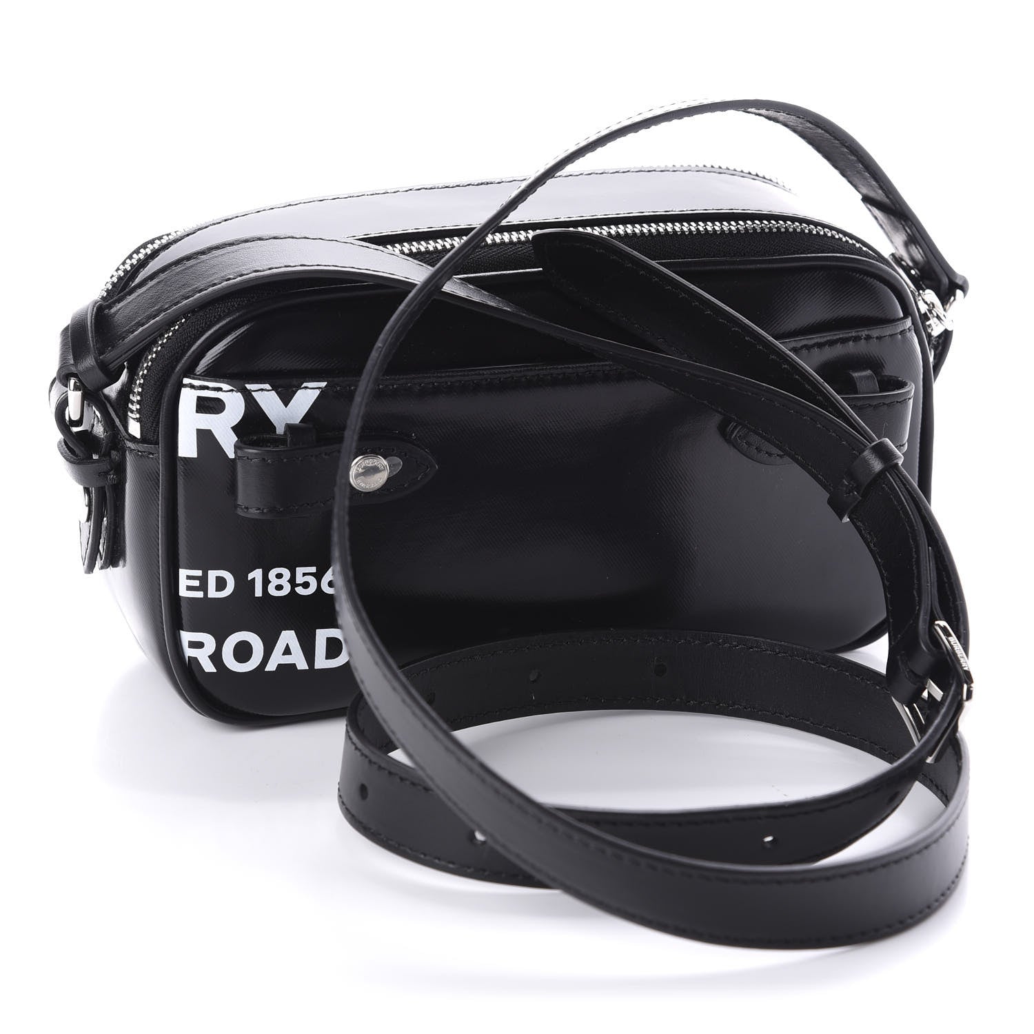Burberry Coated Canvas Horseferry Print Micro Camera Bag Black 3 of 10