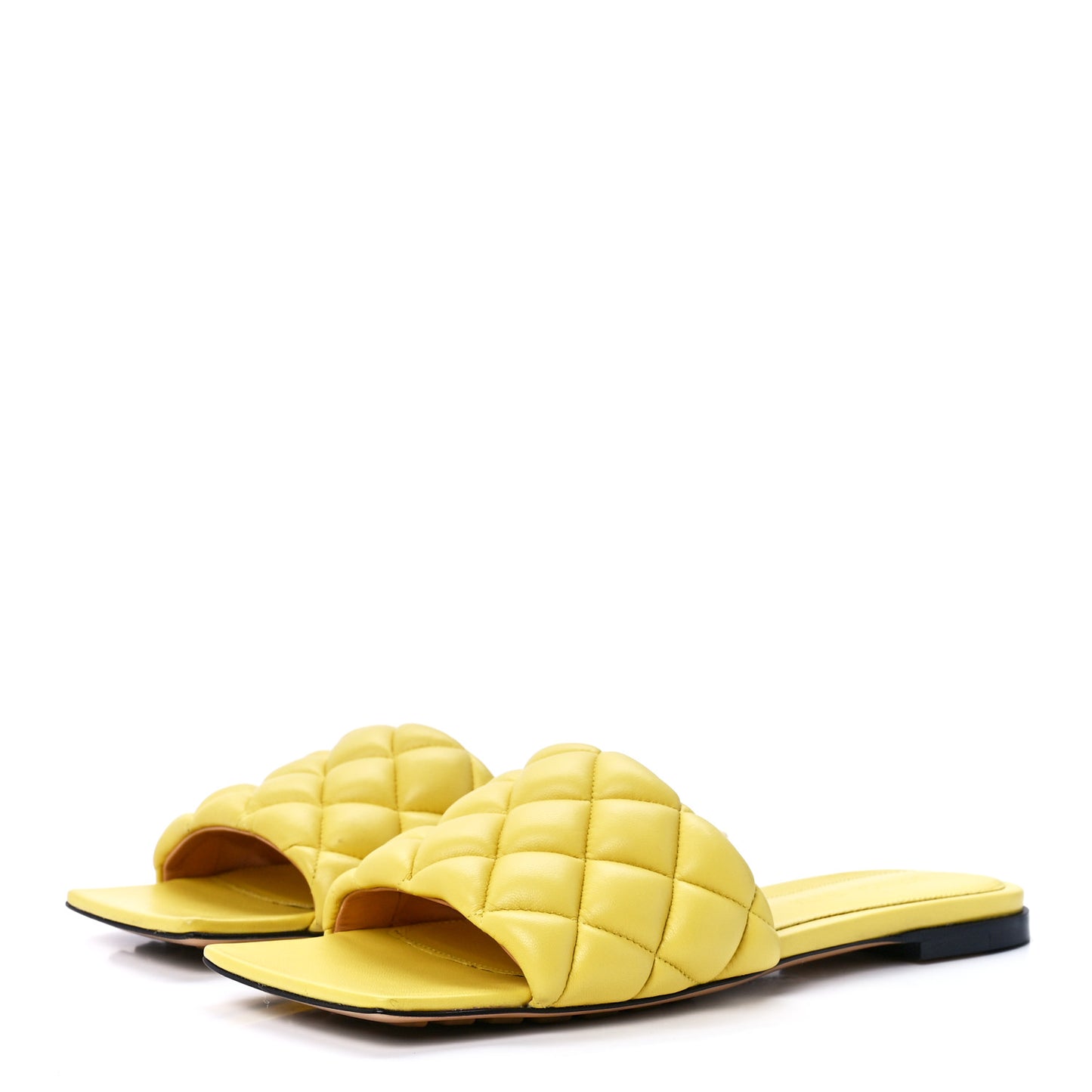 Nappa Matelasse Padded Flat Sandals 36 Pear