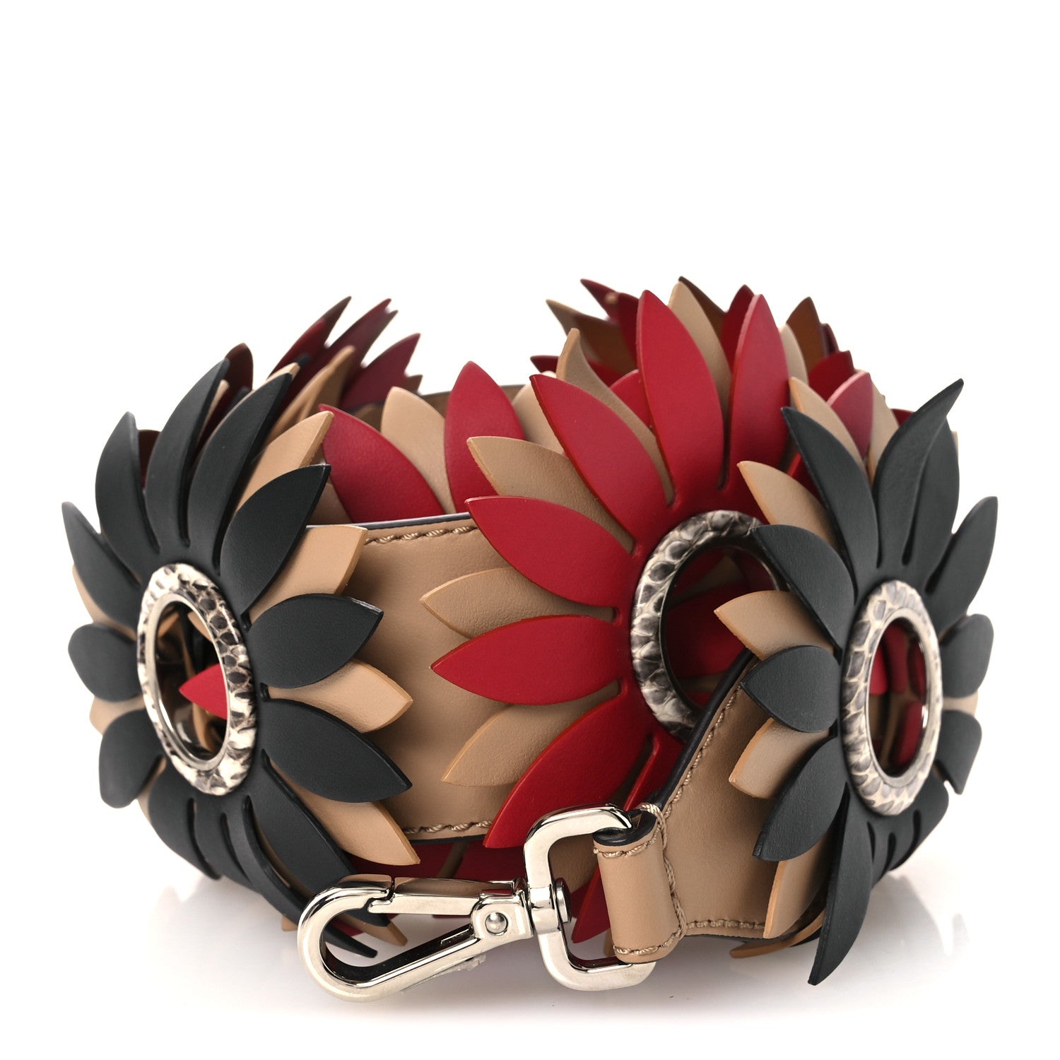 ダイアナ妃・キャンディ入れ Fendi Calfskin Snakeskin Century Daisy Strap Multicolor 1919717