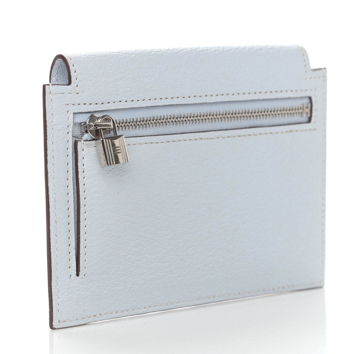 Chevre Mysore Kelly Pocket Compact Wallet Bleu Brume
