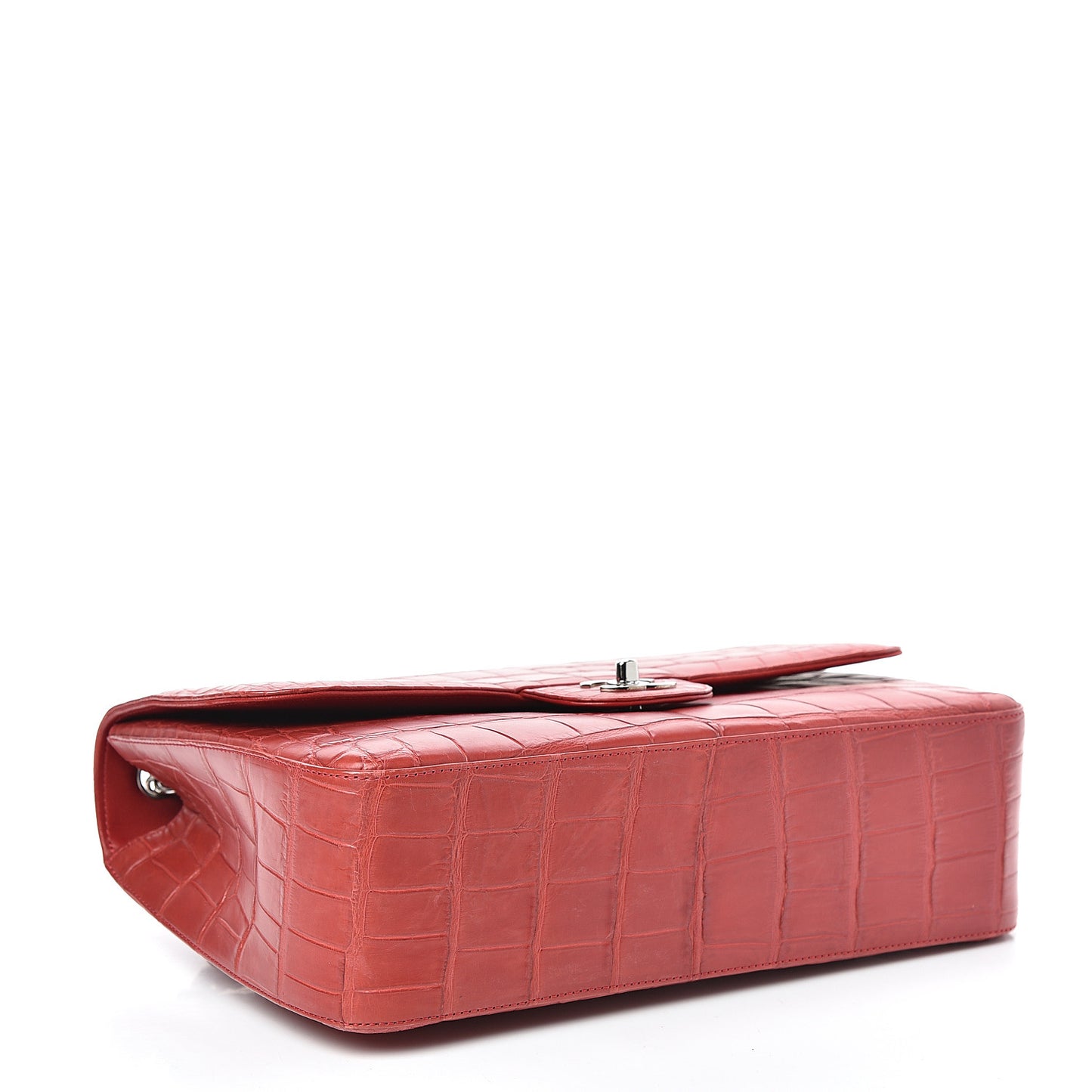 Matte Alligator Jumbo Single Flap Red