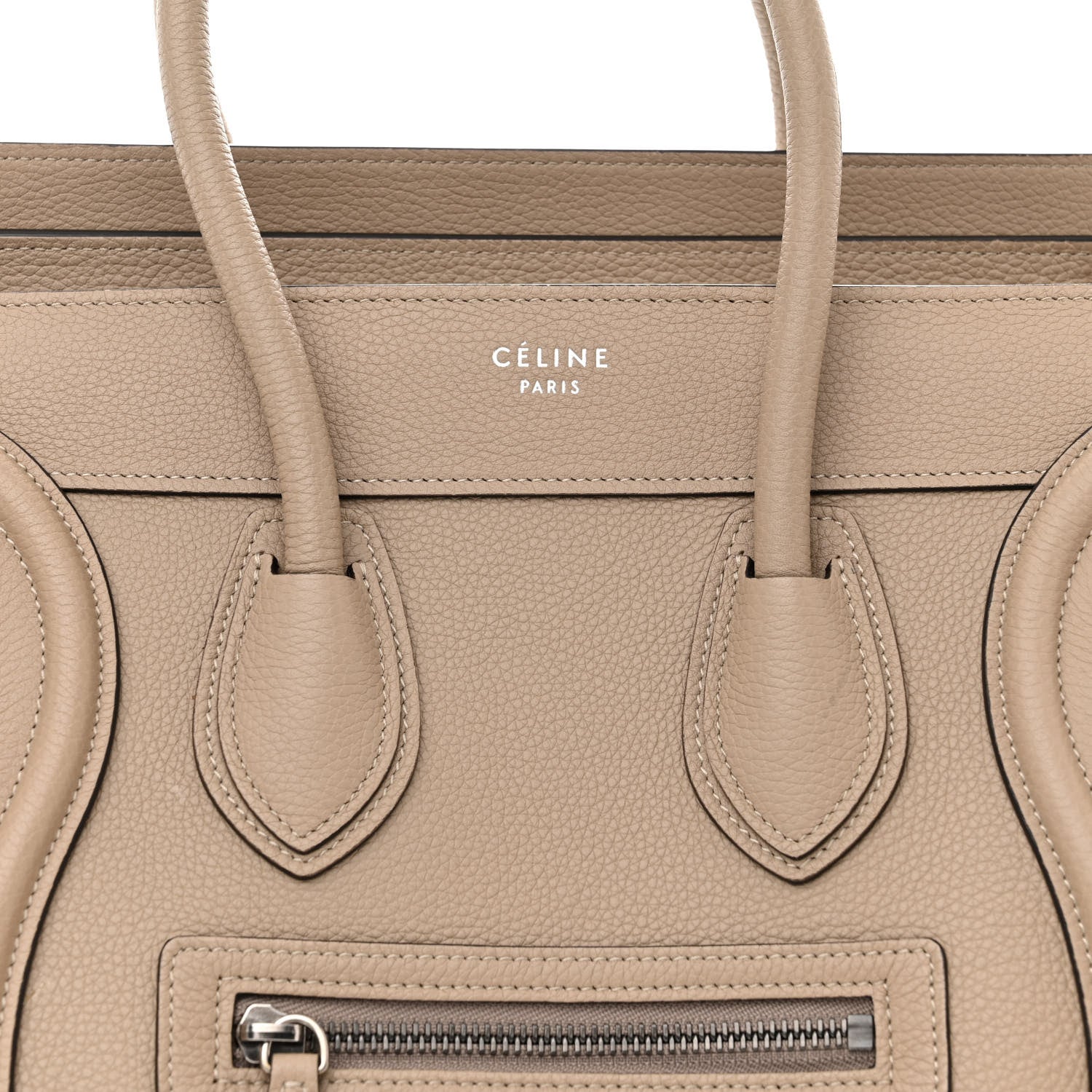 Celine Drummed Calfskin Micro Luggage Dune 7 of 11
