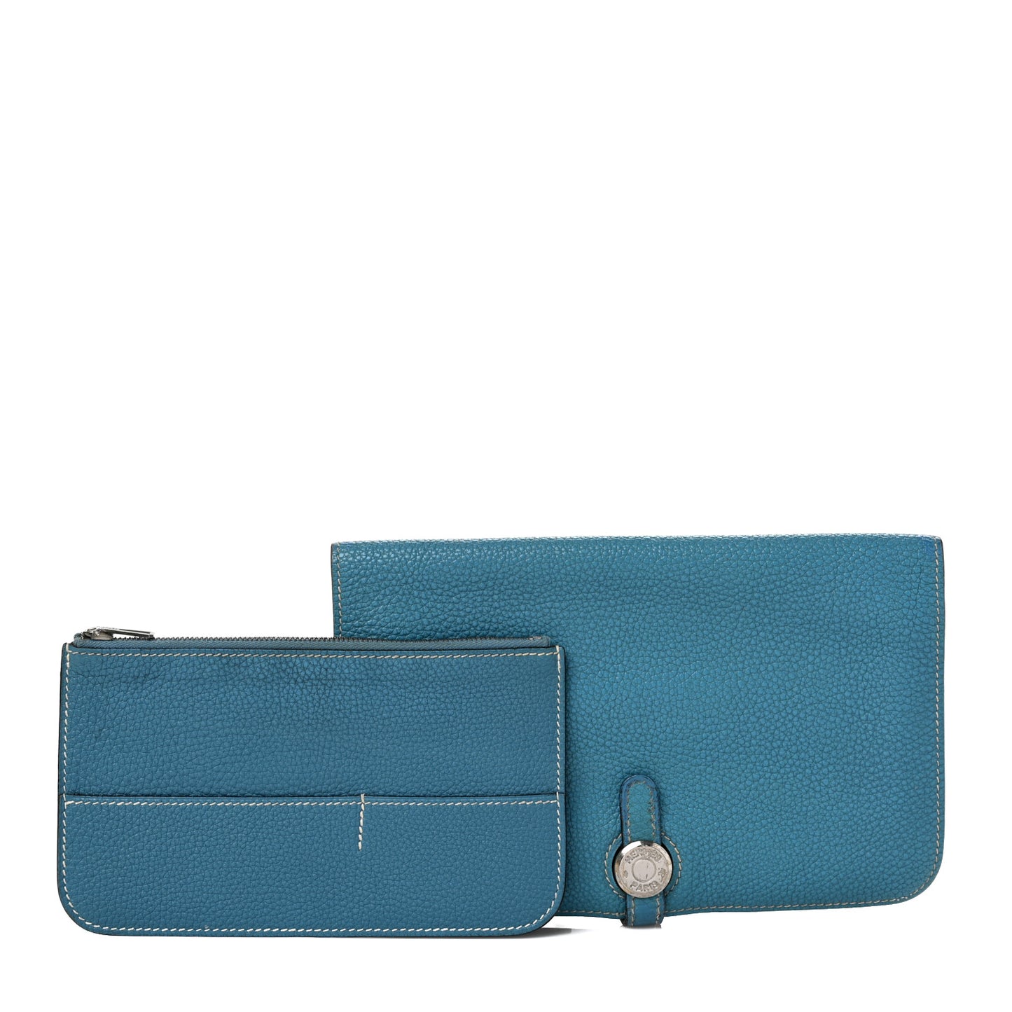Togo Dogon Duo Wallet Blue Jean