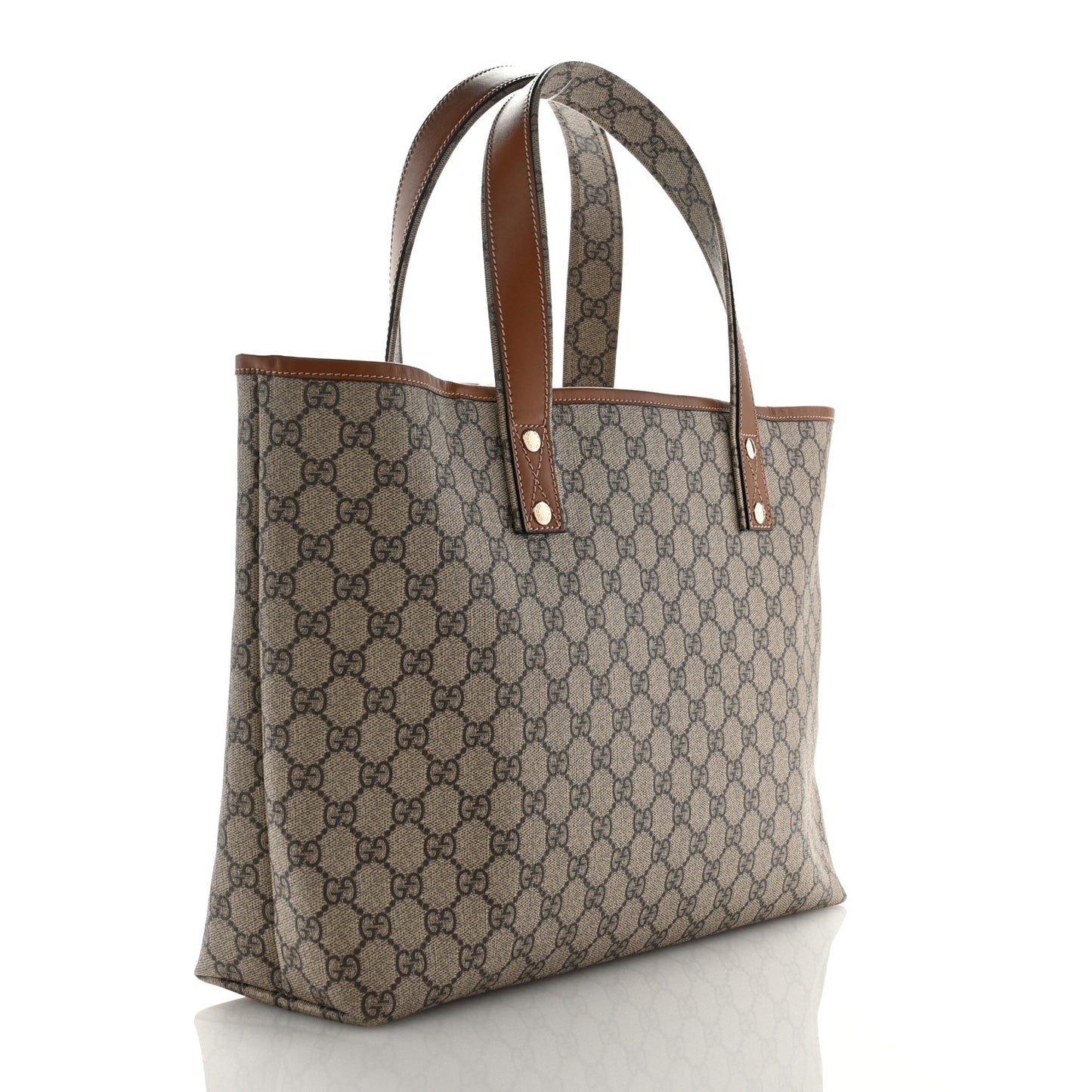GG Plus Monogram Medium Signature Web Loop Tote Brown