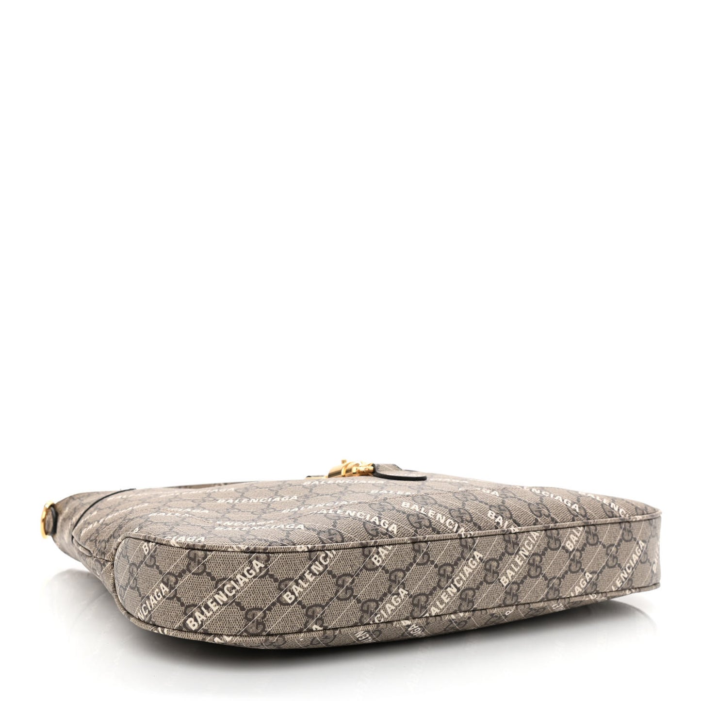 X BALENCIAGA GG Supreme Monogram Logo Print Medium Jackie 1961 Hobo Beige Ebony