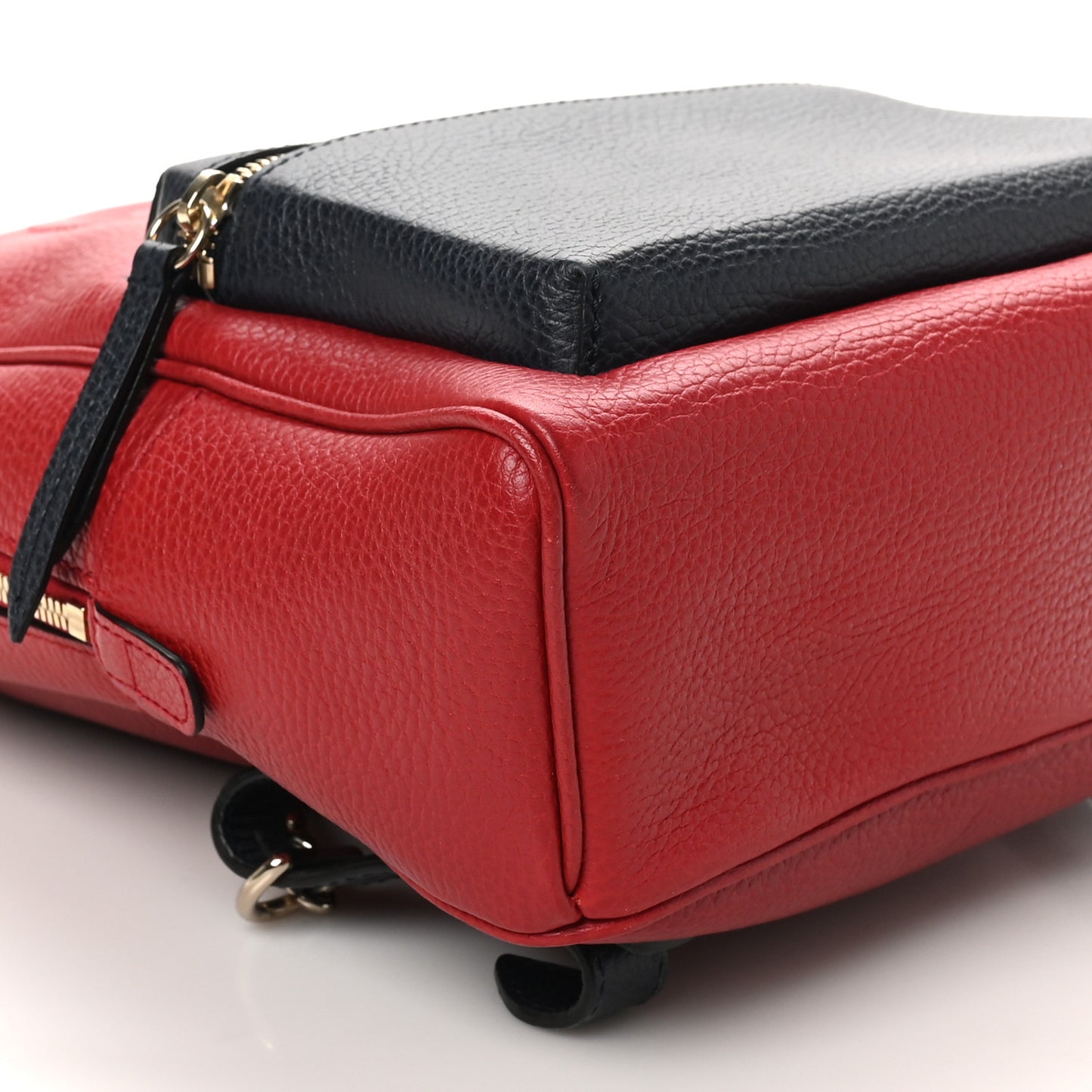 Pebbled Calfskin Bi-Color Soho Chain Backpack Red Navy