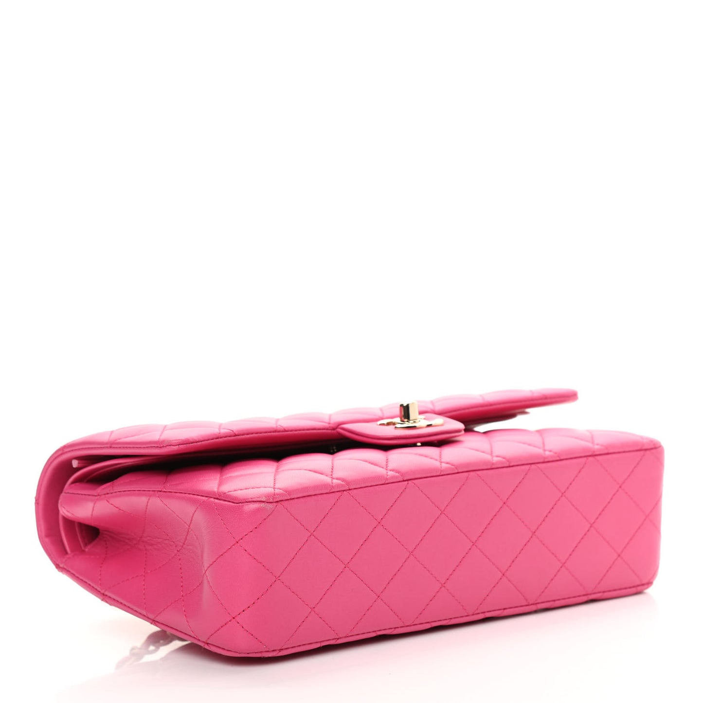Lambskin Quilted Medium Double Flap Pink