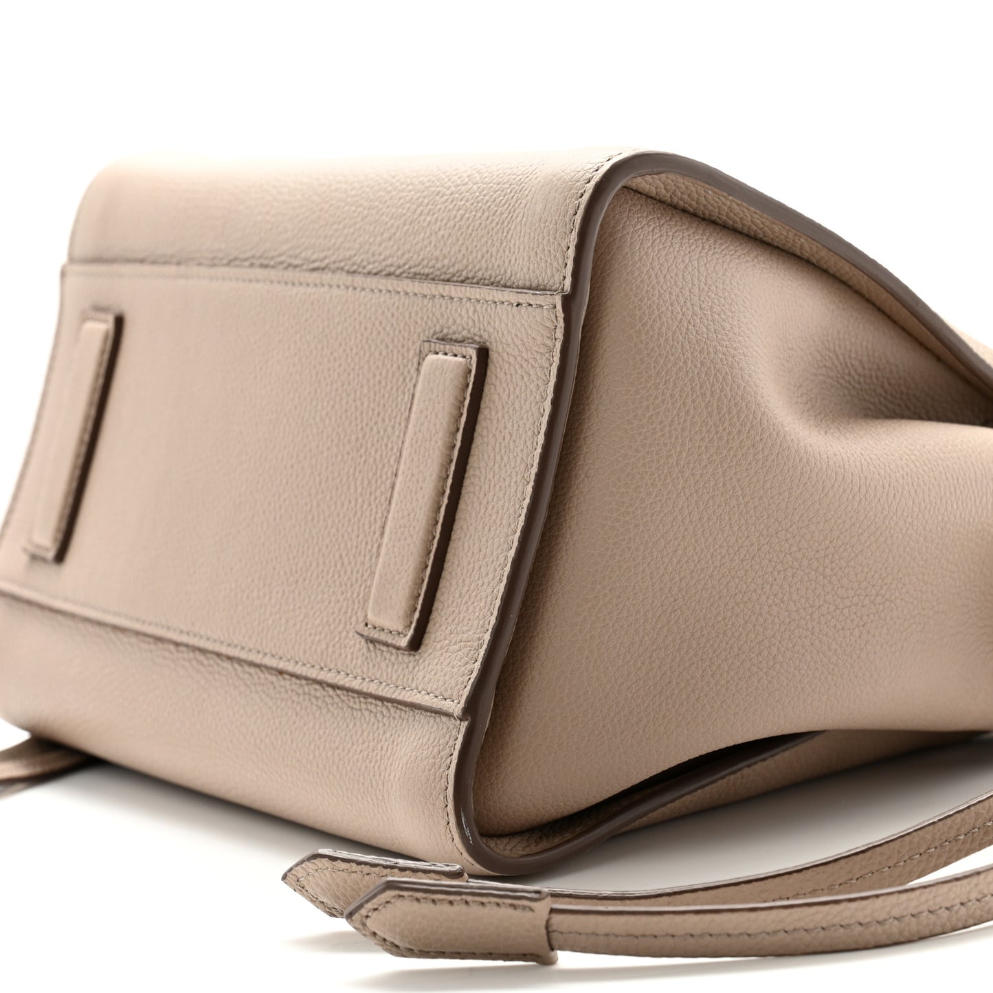 Grained Calfskin Small Padlock Top Handle Beige
