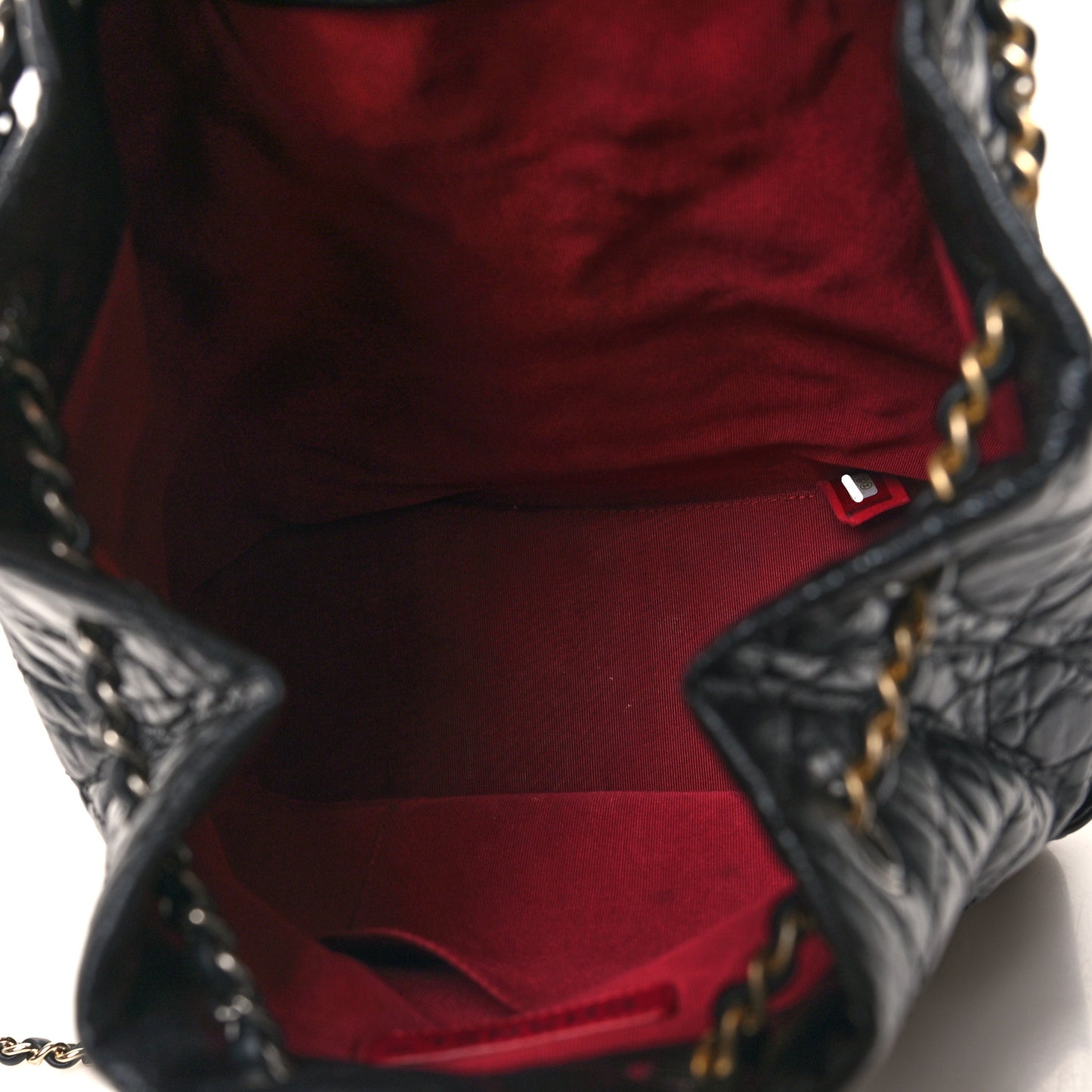 Aged Calfskin Quilted Gabrielle Backpack Black