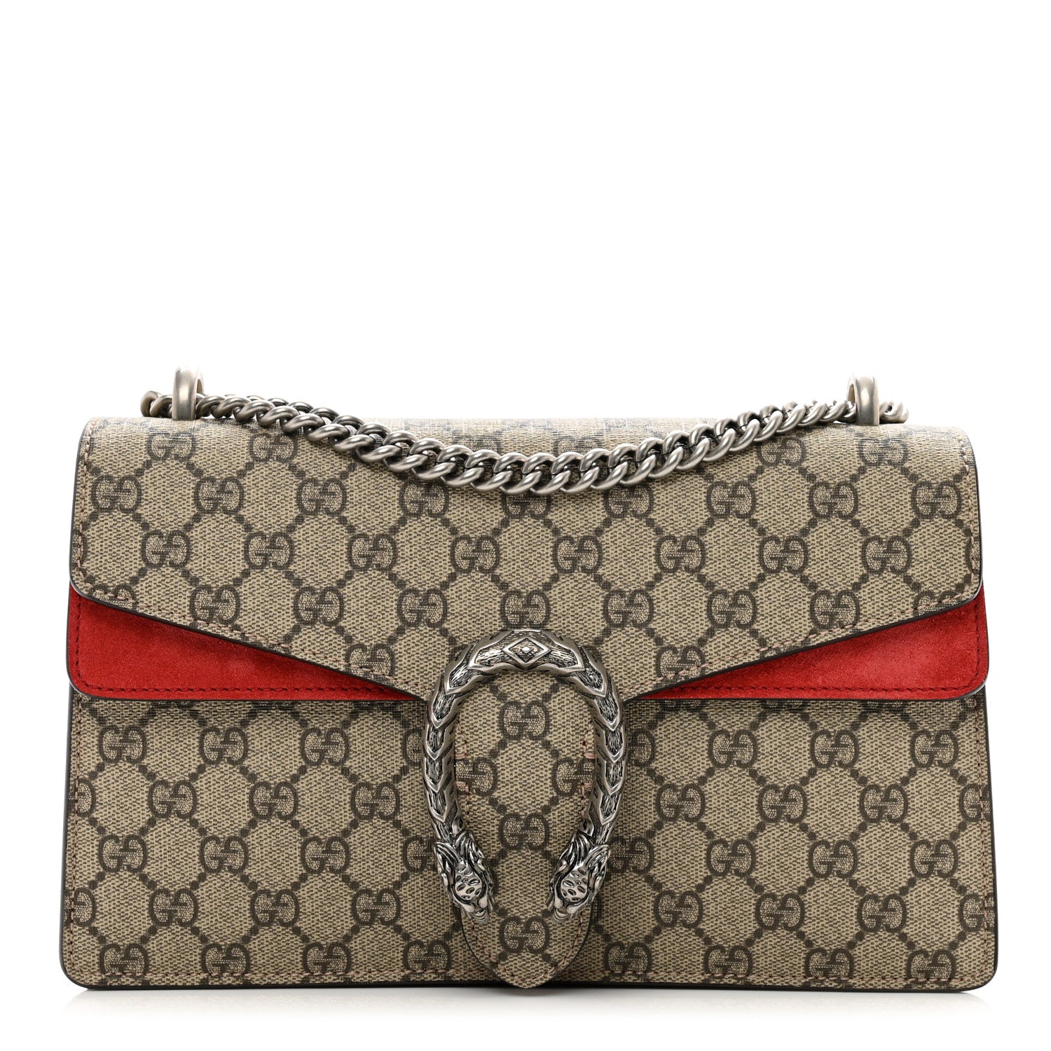 Gucci GG Supreme Monogram Small Dionysus Shoulder Bag Red 1 of 10