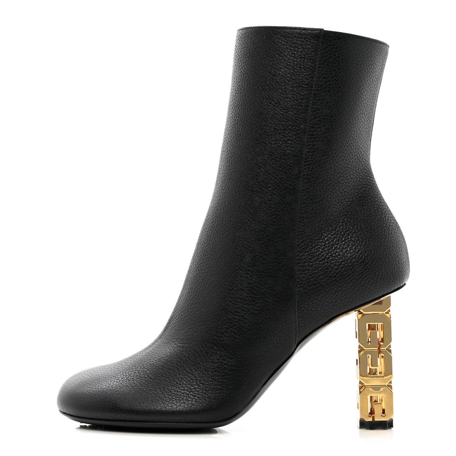 Givenchy Grained Calfskin G Cube Heel Ankle Boots 37 Black 1 of 12