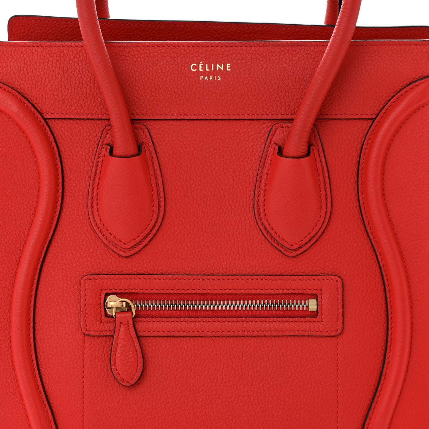 Drummed Calfskin Micro Luggage Red