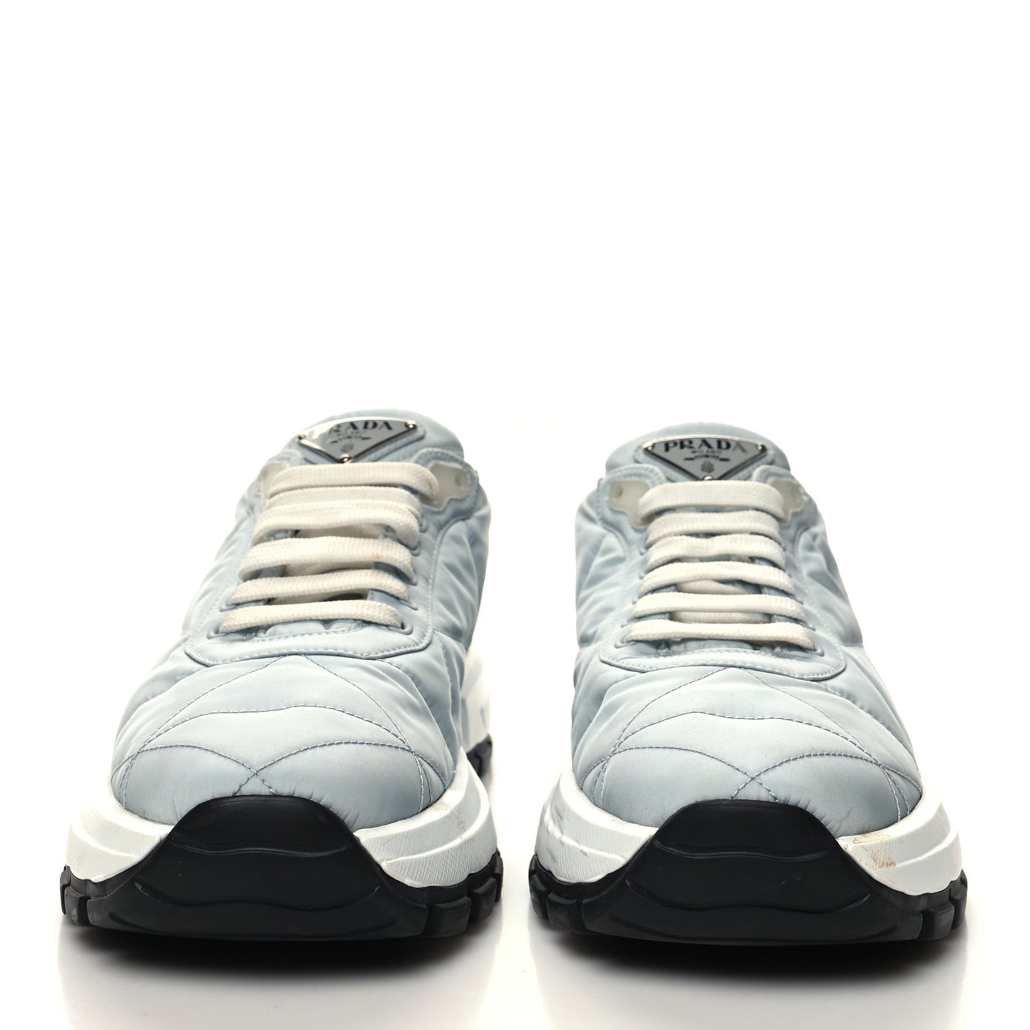 Re-Nylon Piuma Metal Triangle Logo Quilted 45mm Sneakers 39.5 Fiordaliso