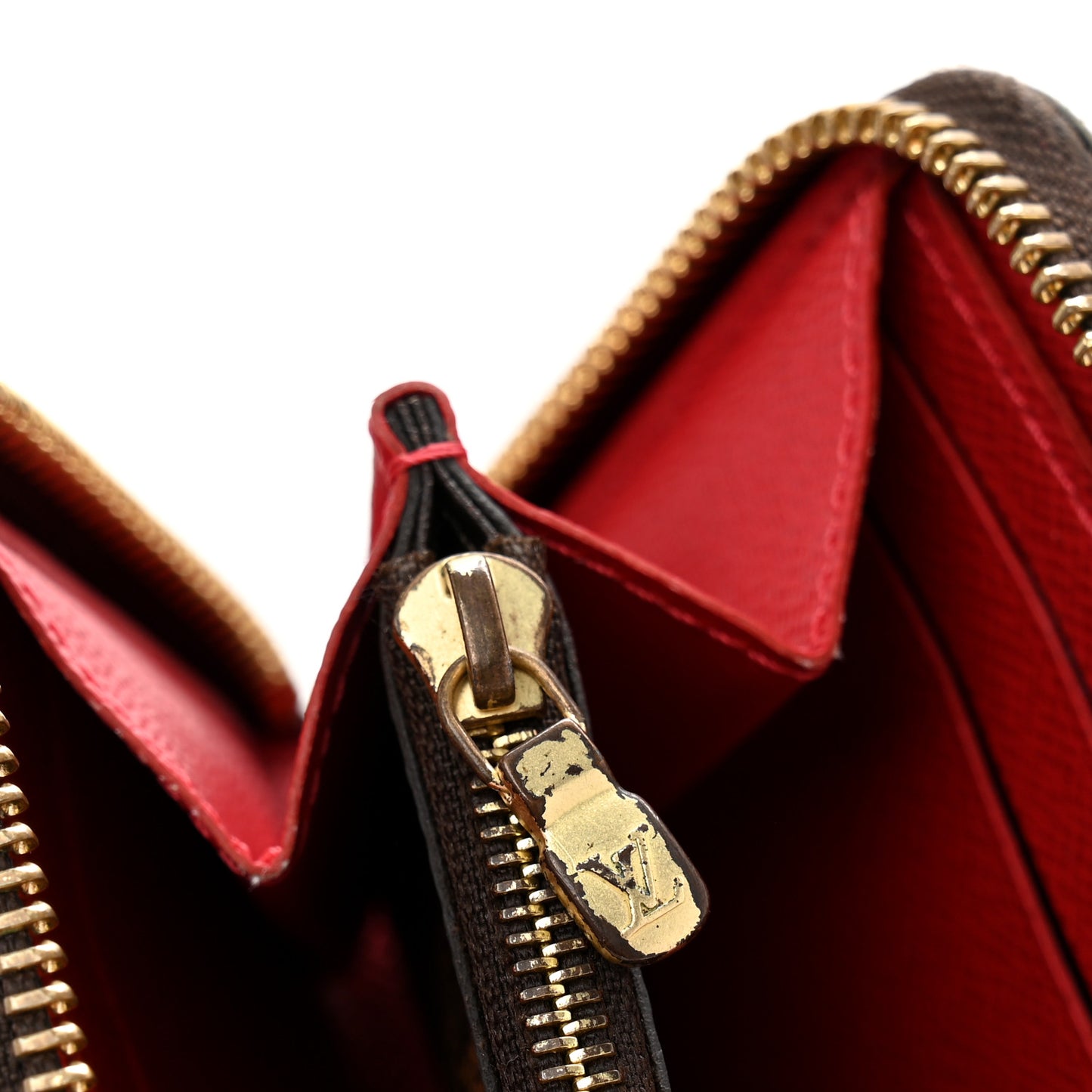 Damier Ebene Clemence Wallet Cherry